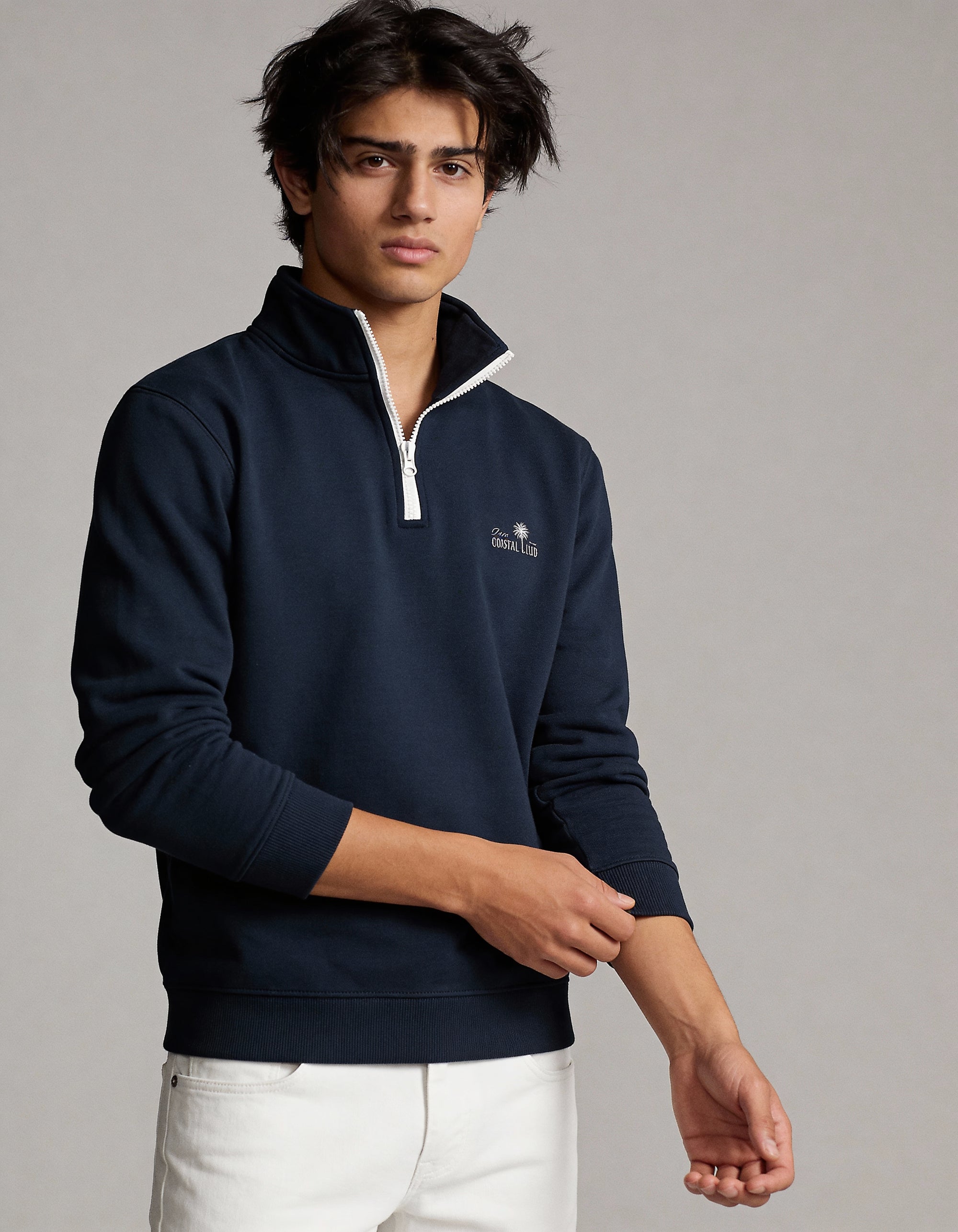 Deco Coastal Club Fleece Quarter Zip - Navy Blue