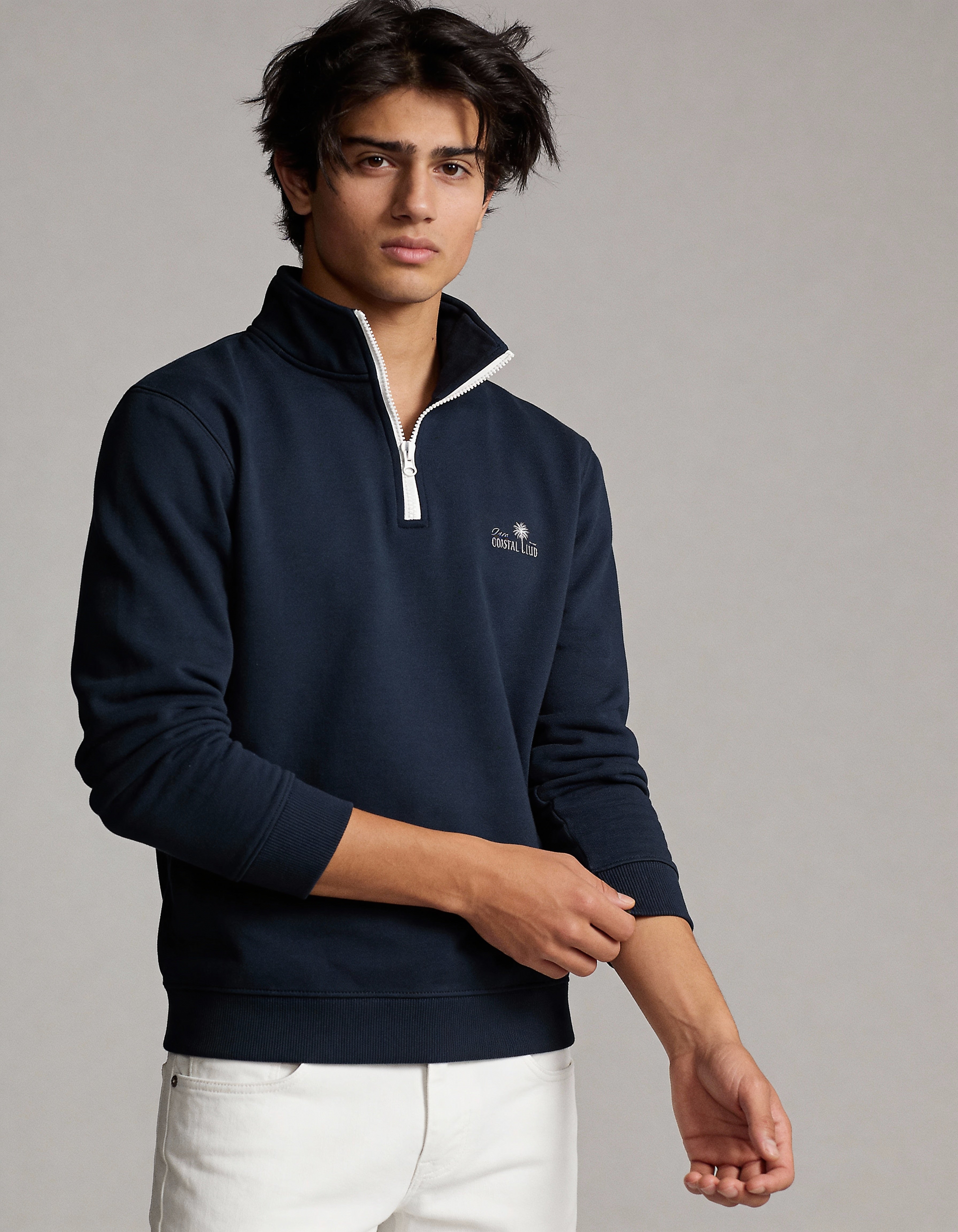 Deco Coastal Club Fleece Quarter Zip - Navy Blue