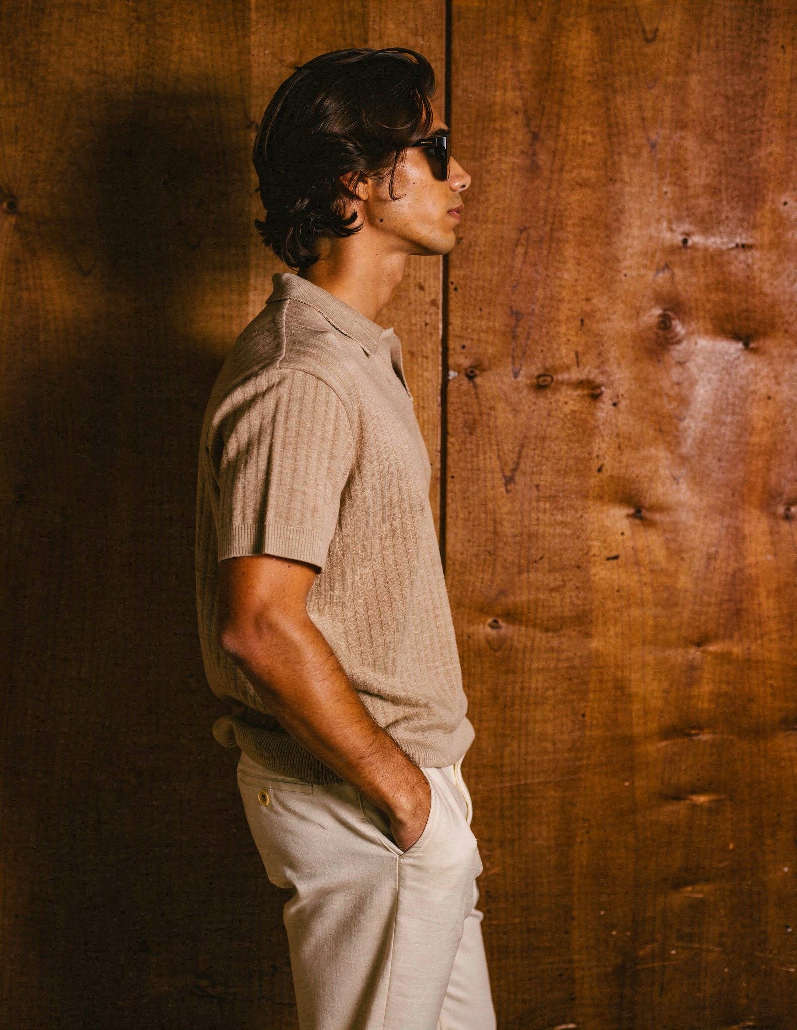 Premium Knit Polo - Beige