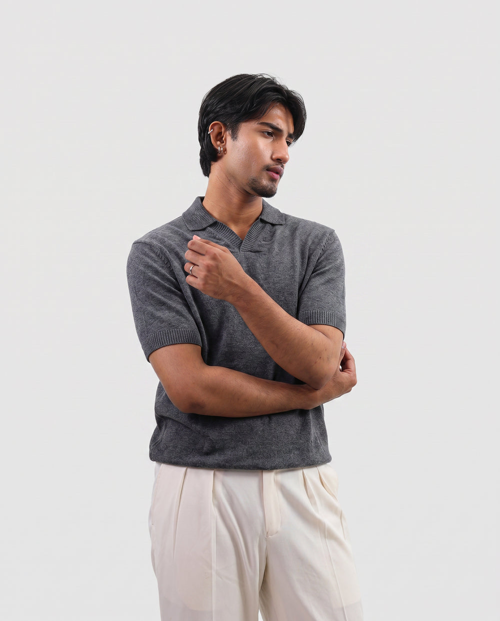 Premium Knit Polo - Charcoal Grey